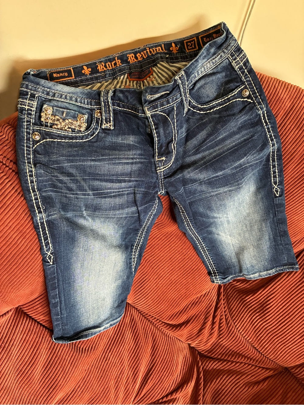 Rock Revival Women's Dark Blue Distressed Denim Shorts